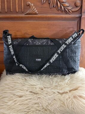 PINK Victoria's Secret Black Extra Large Weekend Duffle Bag
